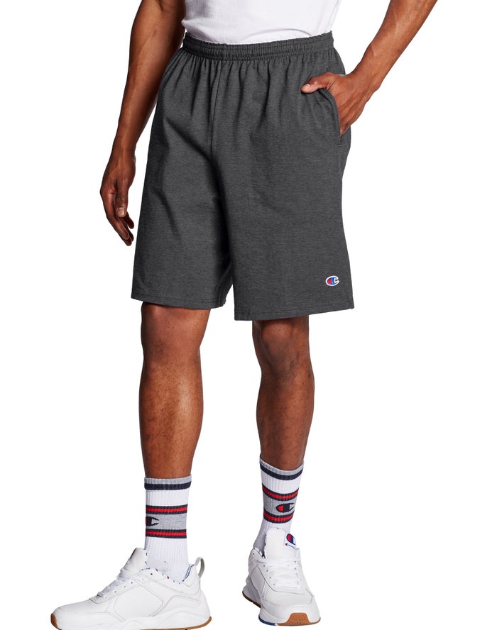 Champion Classic Cotton Jersey Dark Grey Shorts Mens - South Africa UKAQGF436